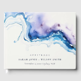 Livro De Visitas Minimal Coastal Sea Beach Watercolor Wedding
