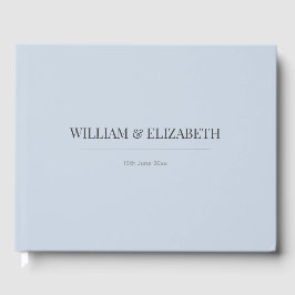 Livro De Visitas Minimalist Wedding Guest Book | Dusty  Blue