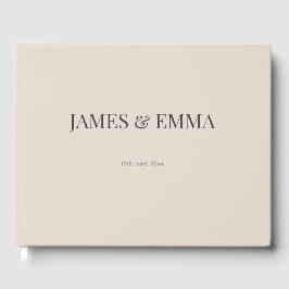 Livro De Visitas Minimalist Wedding Guest Book Soft Latte