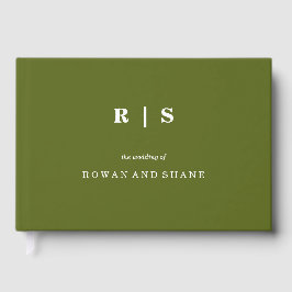 Livro de Visitas Minimalista e Chic Verde | Branco