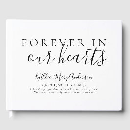 Livro De Visitas Minimalista para sempre em nosso funeral Memorial