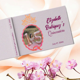 Livro De Visitas Miss Quince Quinceanera Borboletas Coroa Squiggle