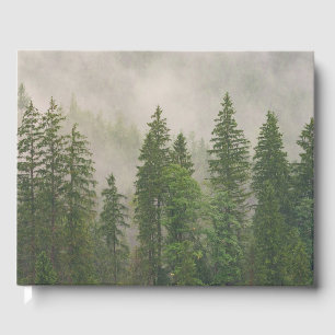 Livro De Visitas Misty Foggy Forest Trees