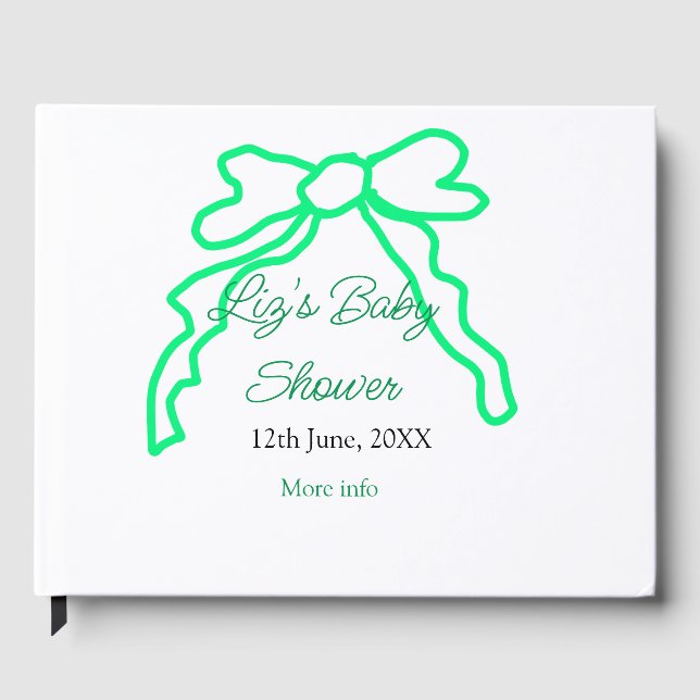 Livro De Visitas Modelo de data de adição de nome do chá de fraldas (Frente)