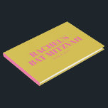 Livro De Visitas Modern Bat Mitzvah Cute Amarelo Rosa Personalizado<br><div class="desc">Bat Moderno MitzvahCute rosa e Livro de Convidados Personalizado Amarelo</div>