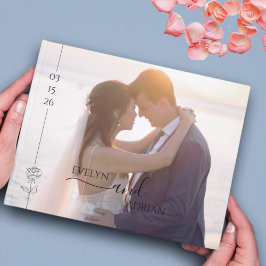 Livro De Visitas Modern Elegant Chic Typography Photo Wedding 