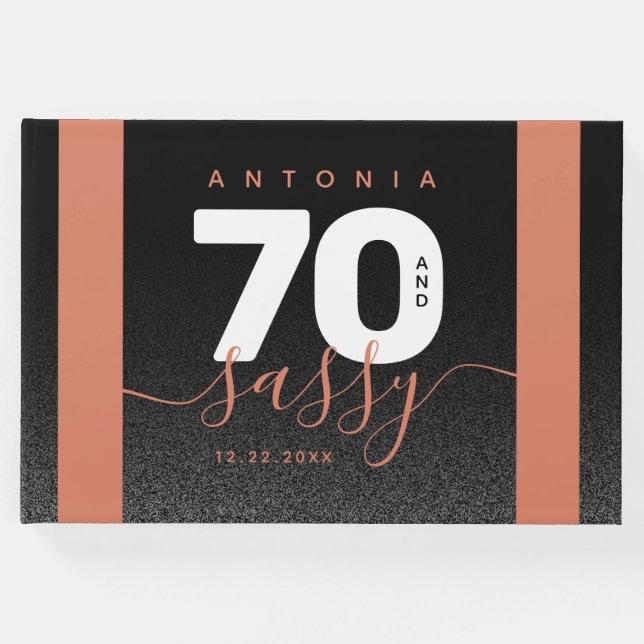 Livro De Visitas Modern Girly Copper 70 e Sassy (Frente)