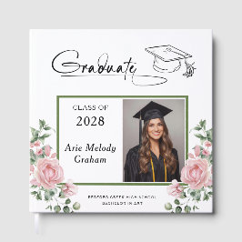 Livro De Visitas Modern Pink Roses Graduation 2 Photo