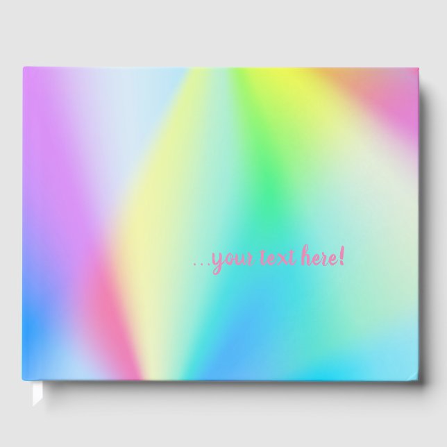 Livro De Visitas  Moderno arco-íris pastel iridescente falso colori (Frente)