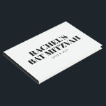 Livro De Visitas Moderno Bat Mitzvah Preto e Branco Personalizado<br><div class="desc">Livro de Convidados Personalizado a Preto e Branco do Bat Moderno Mitzvah</div>