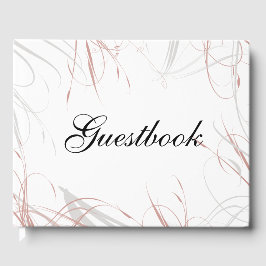 Livro De Visitas Moderno Cor-de-rosa floresce Casamento Elegante