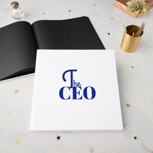 Livro De Visitas Moderno Minimal O CEO Azul (Frente aberta)