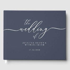 Livro De Visitas Moderno mínimo no casamento do convidado Marinho