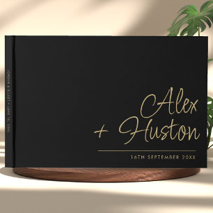 Livro De Visitas Moderno Personalizado Com Casamento De Caligrafia