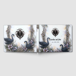 Livro De Visitas Moldura de Casamento do Cisne Negro – Amor Românti