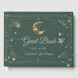 Livro De Visitas Moldura de Estrelas da Lua Celestial Casamento