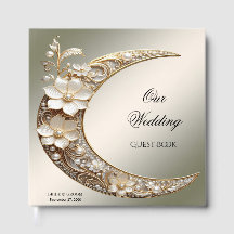 Livro de Visitas Moldura Lua Crescente Decorativa