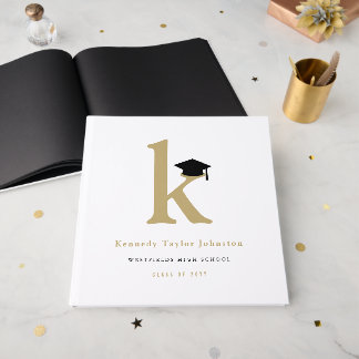 Livro De Visitas Monograma Clássico K E Festa de Formatura Com Capa