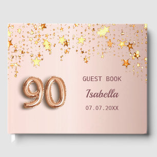 Livro De Visitas Monograma das estrelas cor-de-rosa 90 de rosa de a