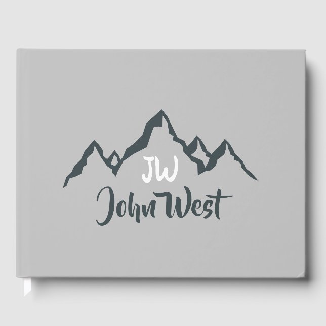 Livro De Visitas Monograma personalizável de cadeia montanhosa dese (Frente)