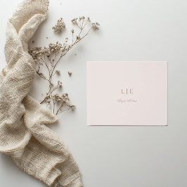 Livro De Visitas Monograma Rosa Dourado Casamento Minimalista Elega