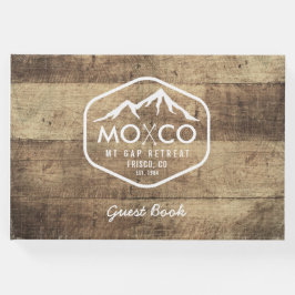 Livro De Visitas Montanha Personalizada de Madeira Russa da Casa de