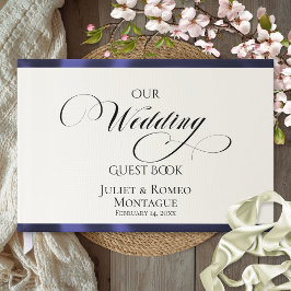 Livro De Visitas Montanhas em Aquarela Nosso Casamento Marfim/Azul