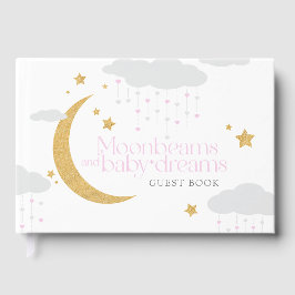 Livro De Visitas Moonbeams and baby dreams pink baby shower
