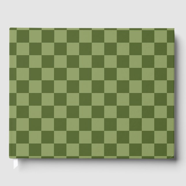 Livro De Visitas Moss Green Checkerboard (Frente)