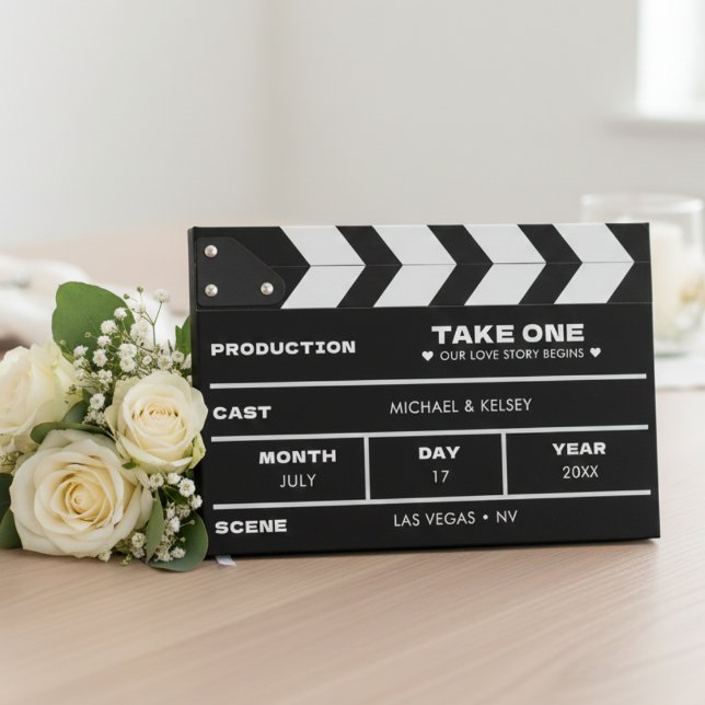 Livro De Visitas Movie Film Clap Board Wedding (Criador carregado)