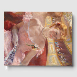 Livro De Visitas Mulher Americana com Colar Pérola e Vestido Rosa