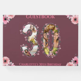 Livro De Visitas Mulher do Flor de Colagem de Fotos do Grande anive