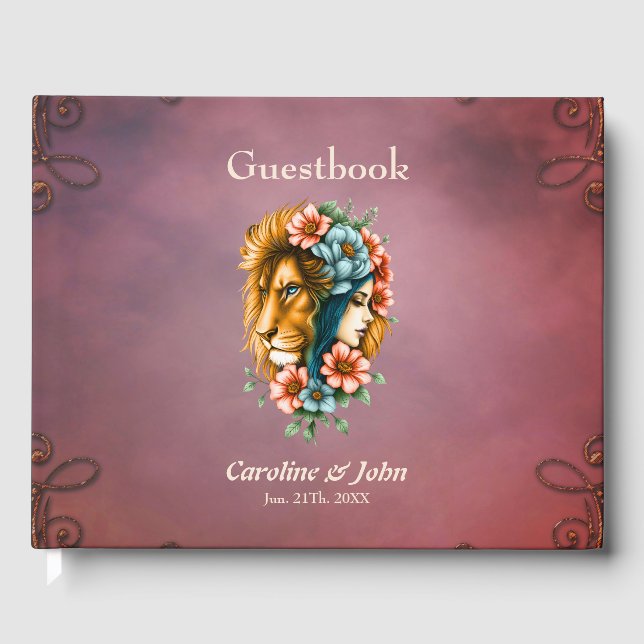 Livro De Visitas Mulher maravilhosa cujo cabelo longo e fluido (Frente)