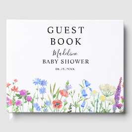 Livro De Visitas Multihued Wildflower Baby Shower Celebration
