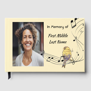 Livro de Visitas Música Notas Canção Pássaro Memor