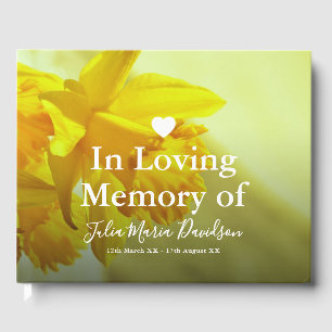Livro De Visitas Na memória de amor  Memorial Funeral Daffodil