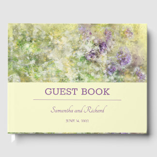Livro De Visitas Na moda Purple Floral