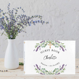 Livro De Visitas Nabo violino de lavanda batismo eucalipto