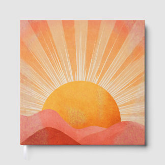Livro De Visitas Nascer do sol boêmio rosa e laranja