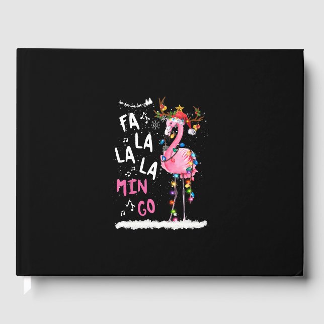 Livro De Visitas Natal - Fa-La-La-Mingo Flamingo Com Natal (Frente)