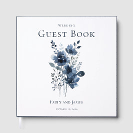 Livro De Visitas Navy Blue Botanical Wedding