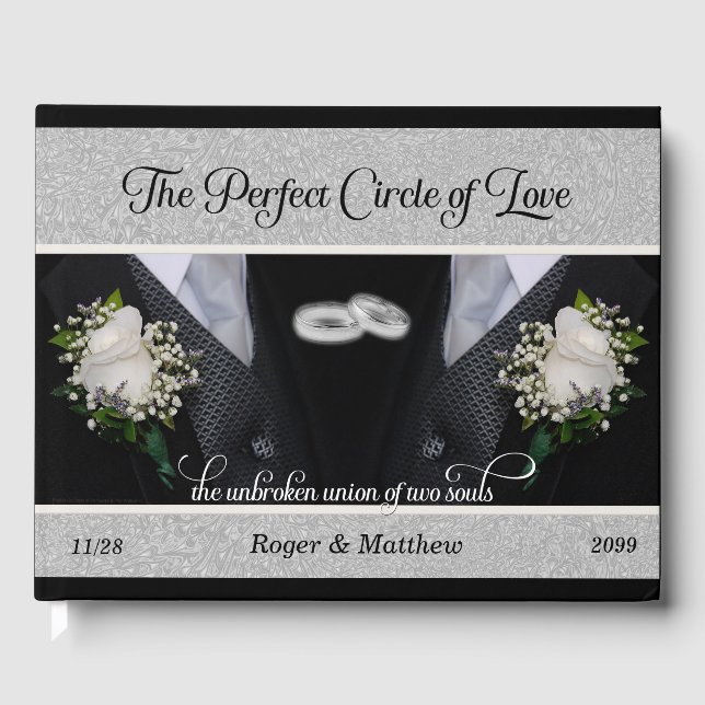 Livro De Visitas Negra Tuxes Gay Casando Dois Alcates Fotos (Frente)