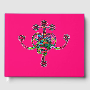 Livro De Visitas Neon Marie Laveau Veve Sigil Rosa