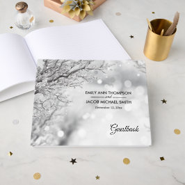 Livro De Visitas Neve e Casamento no inverno de gelo espumantes