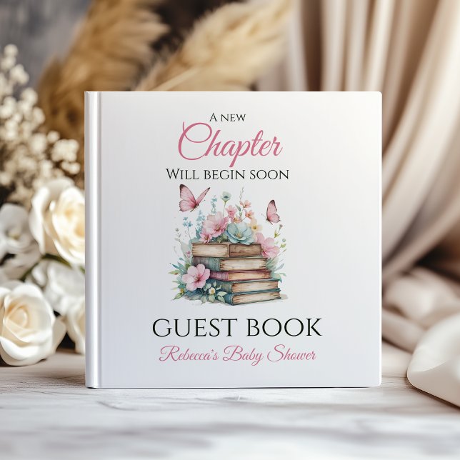 Livro De Visitas New Chapter Girl Storybook Guest Book Baby Shower (Criador carregado)