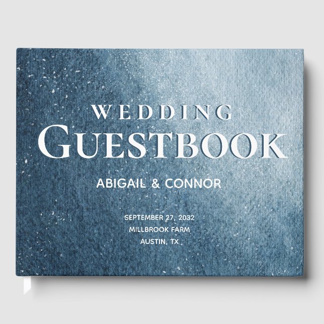 Livro De Visitas Night Sky Stars Marinho Azul Branco (Frente)