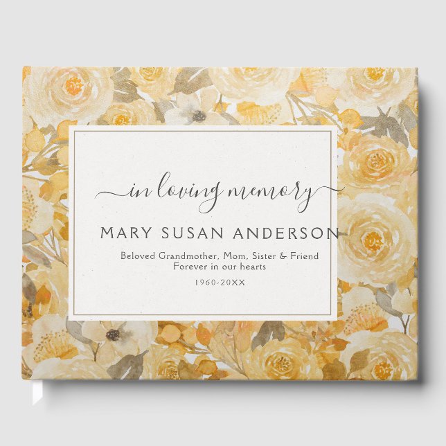 Livro De Visitas No Adoro Memória das Rosas Amarelas Funeral Memori (Frente)