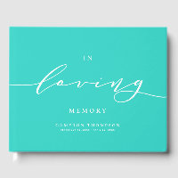 No funeral de script Loving Memory Turquoise Daeme