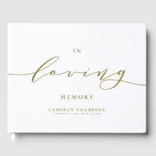 Livro De Visitas No funeral Loving Memory Dourado Dacil Script