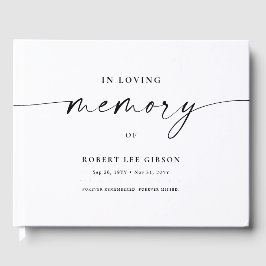 Livro De Visitas No Loving Memory Black & White Memorial Funeral